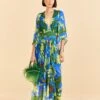 Farm Rio Blue Banana Leaves Maxi Dress -Farm Rio Fashion Store 310131 01