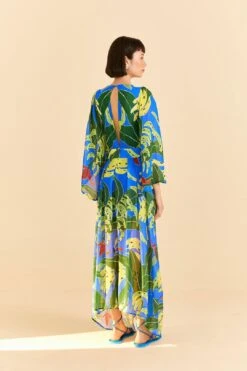 Farm Rio Blue Banana Leaves Maxi Dress -Farm Rio Fashion Store 310131 04