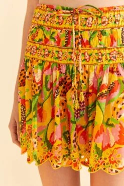 Farm Rio Yellow Fruits Paradise Mini Skirt -Farm Rio Fashion Store 310218 03