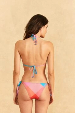 Farm Rio Blue Painted Birds Plaid Side Tie Bikini Bottom 8 Farm Rio Blue Painted Birds Plaid Side Tie Bikini Bottom -Farm Rio Fashion Store 310549 03