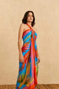 Farm Rio Blue Painted Birds Sarong