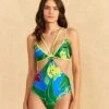 Farm Rio Blue Banana Leaves One-piece Swimsuit