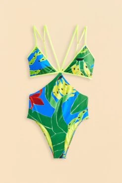 Farm Rio Blue Banana Leaves One-piece Swimsuit 9 Farm Rio Blue Banana Leaves One-piece Swimsuit -Farm Rio Fashion Store 310566 04