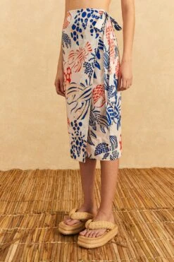 Farm Rio Off-White Mixed Lobster Wrap Skirt -Farm Rio Fashion Store 310587 03