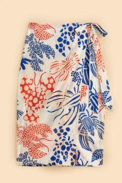 Farm Rio Off-White Mixed Lobster Wrap Skirt -Farm Rio Fashion Store 310587 06