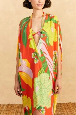Farm Rio Red Neon Floral Kimono -Farm Rio Fashion Store 310593 03