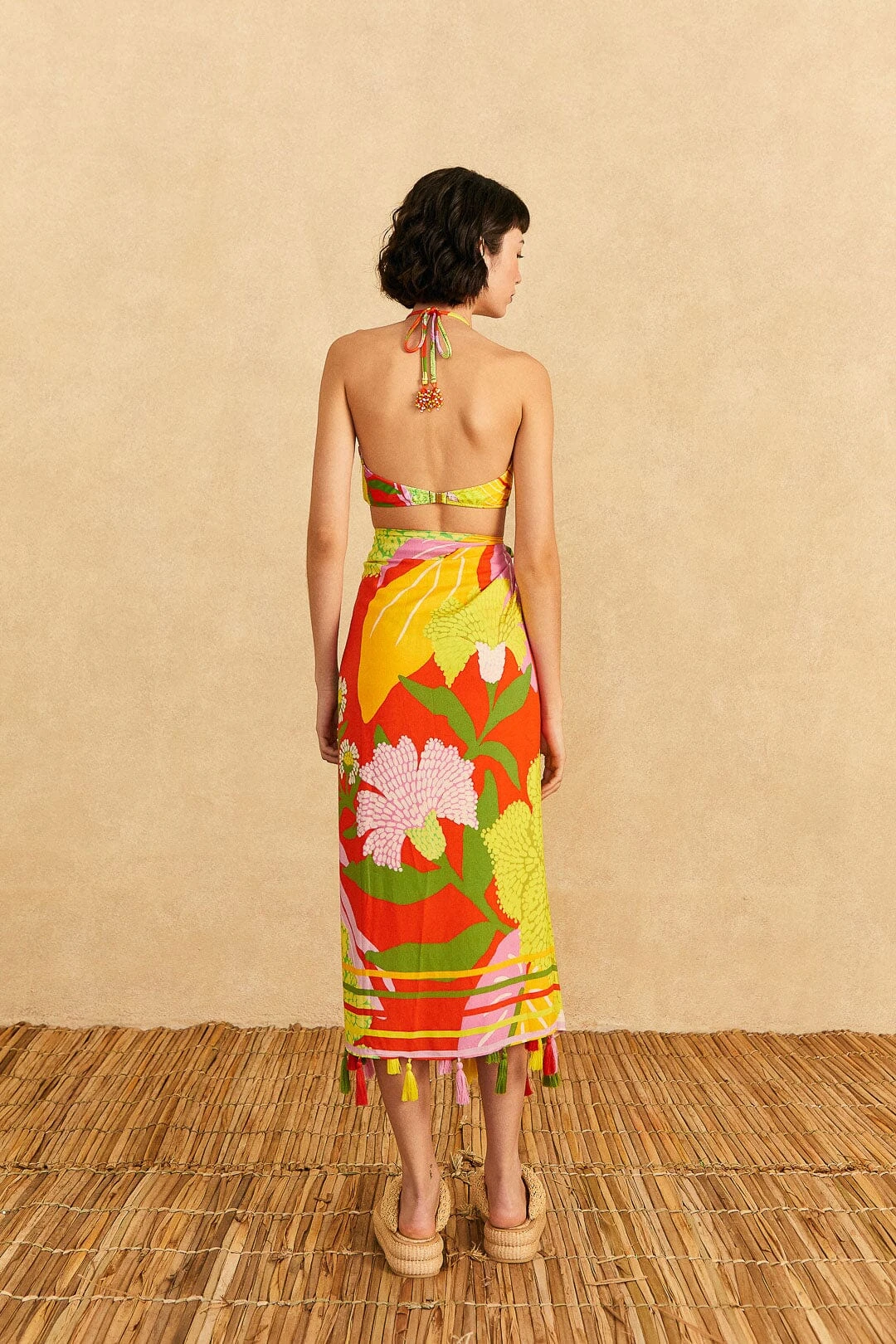 Farm Rio Red Neon Floral Sarong 5 Farm Rio Red Neon Floral Sarong - Image 3