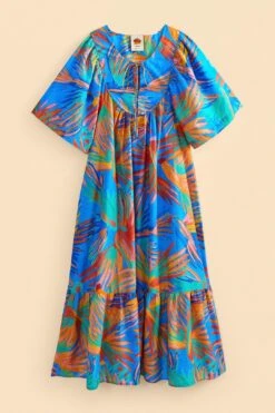 Farm Rio Blue Painted Birds Maxi Cover-Up -Farm Rio Fashion Store 310595 06