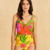 Farm Rio Romantic Garden Double One-Piece Swimsuit -Farm Rio Fashion Store 310597 01