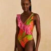Farm Rio Romantic Garden & Leopard Pop One-Piece Swimsuit