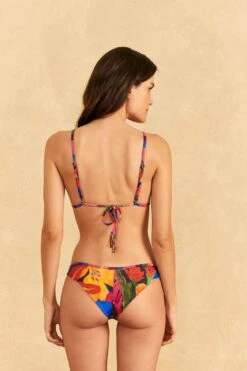 Farm Rio Blue Floral Tropical & Colorful Stripes Bikini Bottom -Farm Rio Fashion Store 310623 04