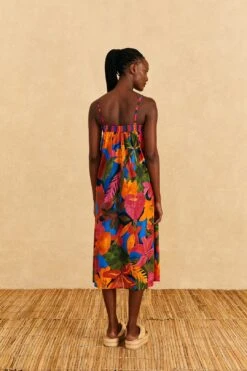 Farm Rio Blue Floral Tropical & Colorful Stripes Cover-Up -Farm Rio Fashion Store 310625 04