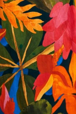 Farm Rio Blue Floral Tropical & Colorful Stripes Cover-Up -Farm Rio Fashion Store 310625 05