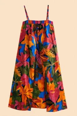 Farm Rio Blue Floral Tropical & Colorful Stripes Cover-Up -Farm Rio Fashion Store 310625 06