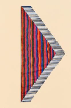 Farm Rio Blue Floral Tropical & Colorful Stripes Sarong -Farm Rio Fashion Store 310627 05