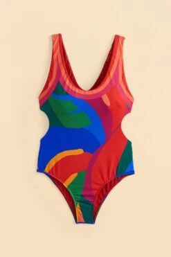 Farm Rio Colorful Leaves One-Piece Swimsuit -Farm Rio Fashion Store 310633 04