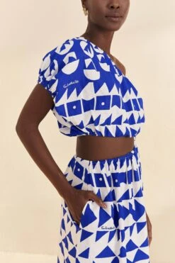 Farm Rio Off-White Pitta Tiles One-Shoulder Maxi Dress 10 Farm Rio Off-White Pitta Tiles One-Shoulder Maxi Dress -Farm Rio Fashion Store 310650 03