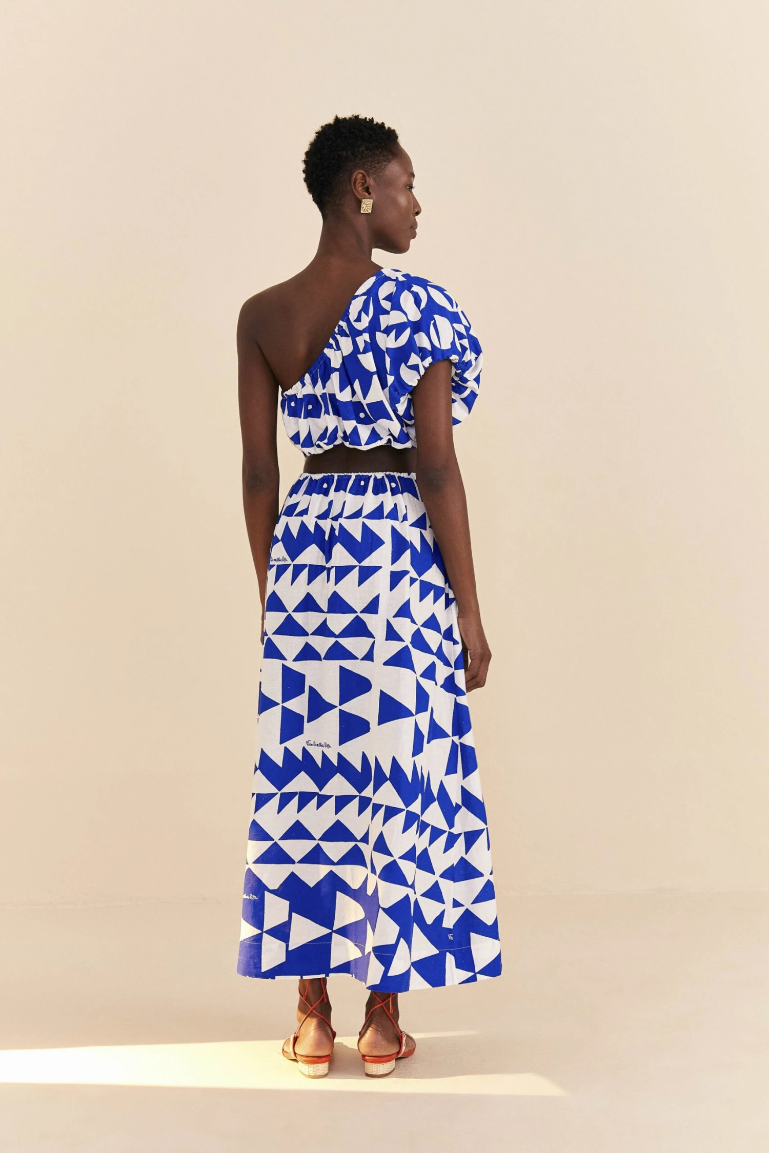 Farm Rio Off-White Pitta Tiles One-Shoulder Maxi Dress 6 Farm Rio Off-White Pitta Tiles One-Shoulder Maxi Dress - Image 4