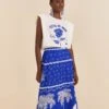 Farm Rio Blue Ondina Midi Skirt 1 Farm Rio Blue Ondina Midi Skirt -Farm Rio Fashion Store 310651 01