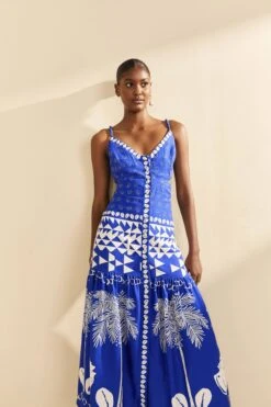 Farm Rio Blue Mixed Ondina Midi Dress 10 Farm Rio Blue Mixed Ondina Midi Dress -Farm Rio Fashion Store 310652 03
