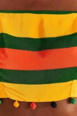 Farm Rio Yellow, Green & Red Striped Crop Top -Farm Rio Fashion Store 310659 05