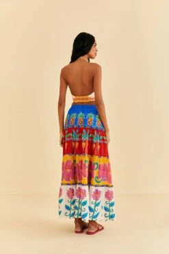 Farm Rio Off-White Vivid Garden Maxi Skirt -Farm Rio Fashion Store 310663 05