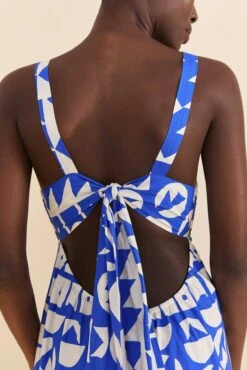 Farm Rio Mixed Pitta Colors Organic Cotton Embroidered Midi Dress -Farm Rio Fashion Store 310673 03