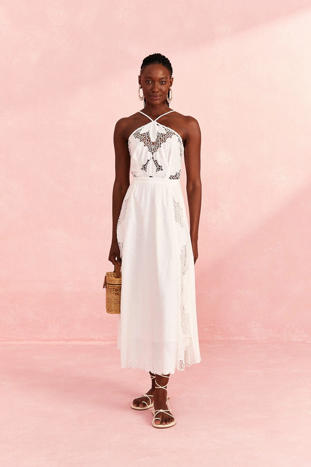 Farm Rio Off-White Embroidered Midi Dress 3 Farm Rio Off-White Embroidered Midi Dress