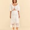 Farm Rio White Lace Midi Skirt -Farm Rio Fashion Store 310676 01