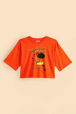Farm Rio Orange Tropical Love Organic Cotton T-Shirt -Farm Rio Fashion Store 310678 05