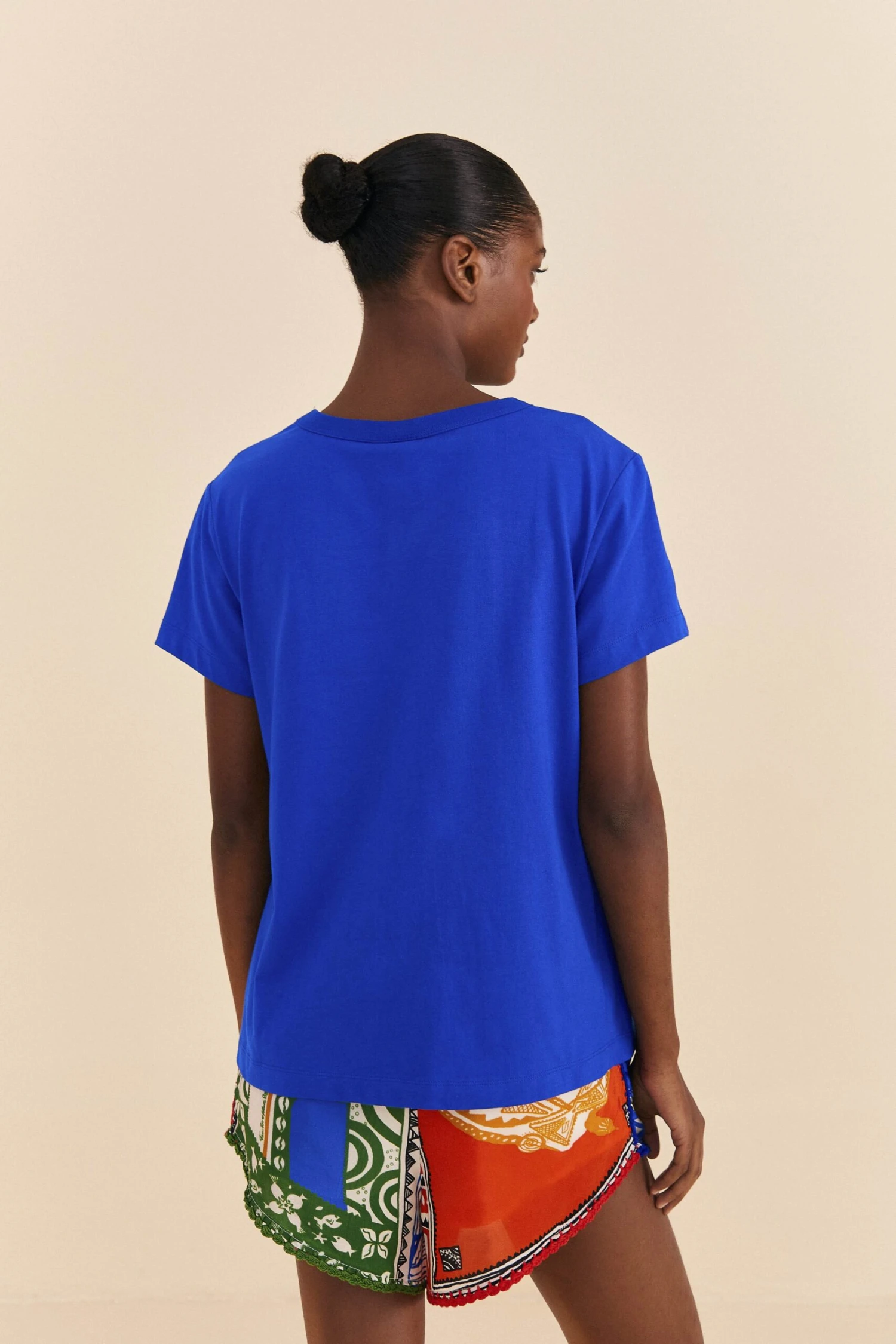 Farm Rio Blue Rainha Do Mar Organic Cotton T-Shirt 5 Farm Rio Blue Rainha Do Mar Organic Cotton T-Shirt - Image 3