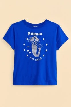 Farm Rio Blue Rainha Do Mar Organic Cotton T-Shirt 11 Farm Rio Blue Rainha Do Mar Organic Cotton T-Shirt -Farm Rio Fashion Store 310682 06