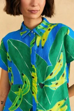 Farm Rio Blue Banana Leaves Shirt -Farm Rio Fashion Store 310901 03