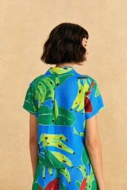 Farm Rio Blue Banana Leaves Shirt -Farm Rio Fashion Store 310901 04