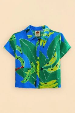 Farm Rio Blue Banana Leaves Shirt -Farm Rio Fashion Store 310901 06