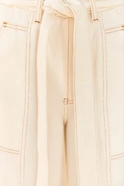 Farm Rio Off White Twill Pants -Farm Rio Fashion Store 311317 04