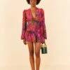Farm Rio Pink Cool Leopards Lenzing™ Ecovero™ Viscose Mini Dress -Farm Rio Fashion Store 311369 01