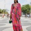 Farm Rio Pink Cool Leopards Maxi Dress 2 Farm Rio Pink Cool Leopards Maxi Dress -Farm Rio Fashion Store 311370 01