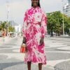 Farm Rio Pink Tropical Groove Midi Dress 1 Farm Rio Pink Tropical Groove Midi Dress -Farm Rio Fashion Store 311372 01