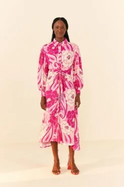 Farm Rio Pink Tropical Groove Midi Dress 9 Farm Rio Pink Tropical Groove Midi Dress -Farm Rio Fashion Store 311372 04