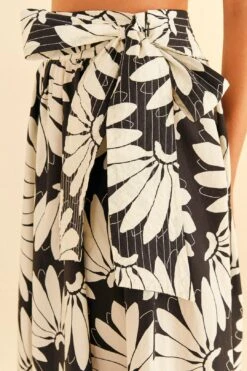 Farm Rio Black Copacabana Bow Midi Skirt -Farm Rio Fashion Store 311375 04