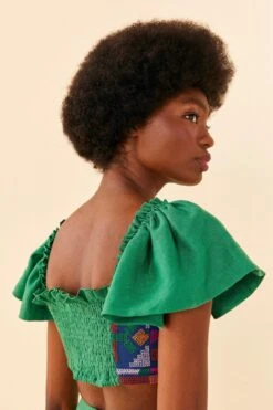 Farm Rio Embroided Green Top -Farm Rio Fashion Store 311435 03