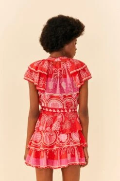 Farm Rio Red Summer Sunrise Mini Skirt -Farm Rio Fashion Store 311481 03