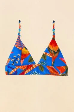 Farm Rio Blue Macaw Party Crochet Bikini Top -Farm Rio Fashion Store 311539 05