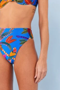 Farm Rio Blue Macaw Party High Waisted Bikini Bottom -Farm Rio Fashion Store 311540 03