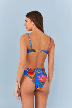 Farm Rio Blue Macaw Party High Waisted Bikini Bottom -Farm Rio Fashion Store 311540 04