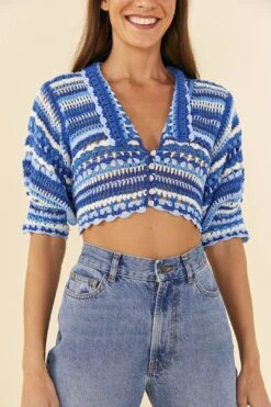 Farm Rio Multi Stitches Crochet Collar Blouse -Farm Rio Fashion Store 311558 03