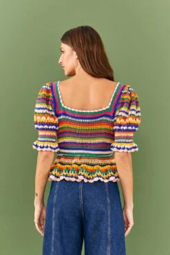 Farm Rio Multi Stitches Crochet Blouse -Farm Rio Fashion Store 311559 03