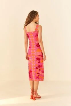 Farm Rio Pink Rio Tiles Knit Dress -Farm Rio Fashion Store 311565 03