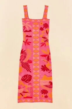Farm Rio Pink Rio Tiles Knit Dress -Farm Rio Fashion Store 311565 05